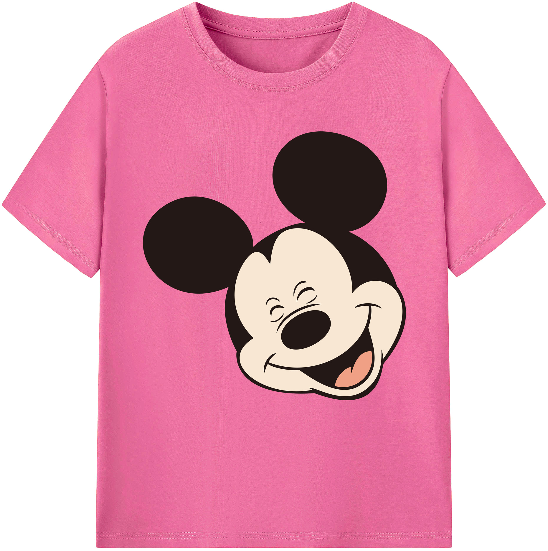 （画像用） ミッキーマウス Mickey Mouse レディースカジュアルプリントTシャツ（綿100％）